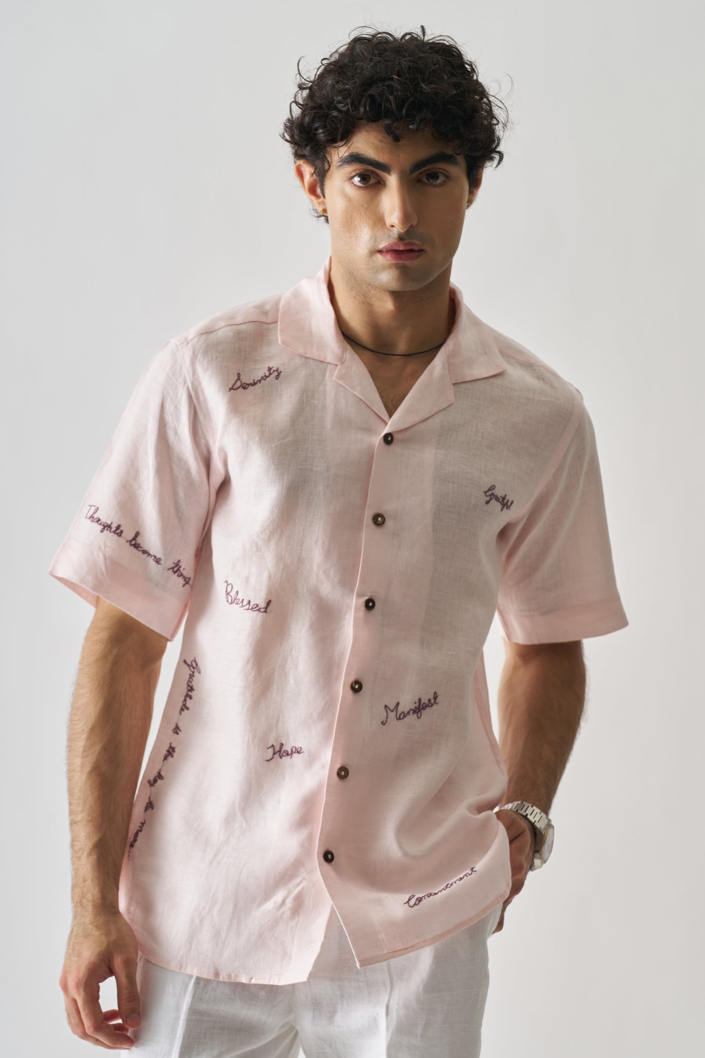 πΈ 11:11 β Hand Embroidered Unisex Pure Linen Shirt