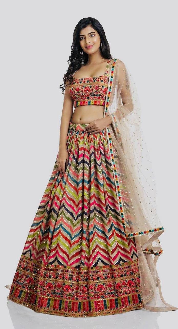 Bridal Wear Heavy Faux Georgette Chine Sequence Lehenga Choli Set with Soft Net Dupatta