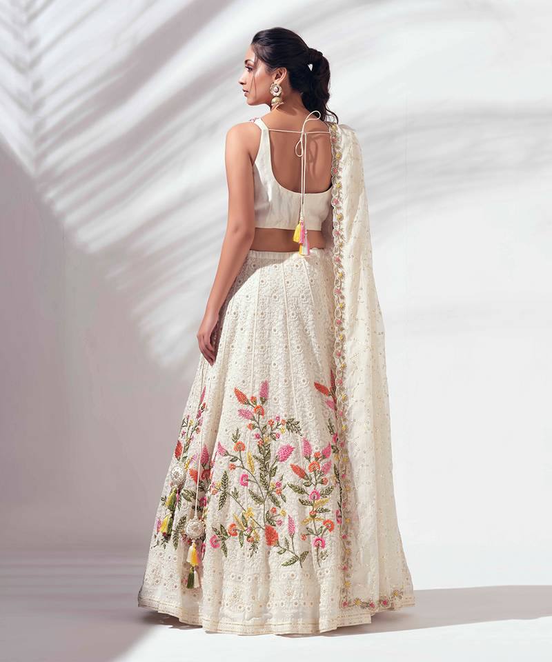 Bridal Wear Heavy Faux Georgette Chine Sequence Lehenga Choli Set
