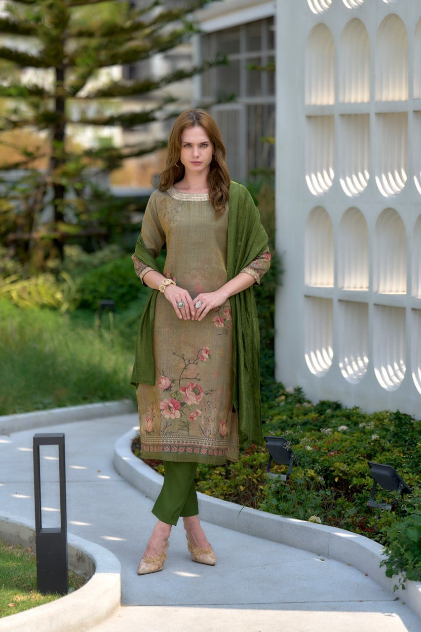 Elegant Straight Kurti Pant Dupatta Set | Garmex Export