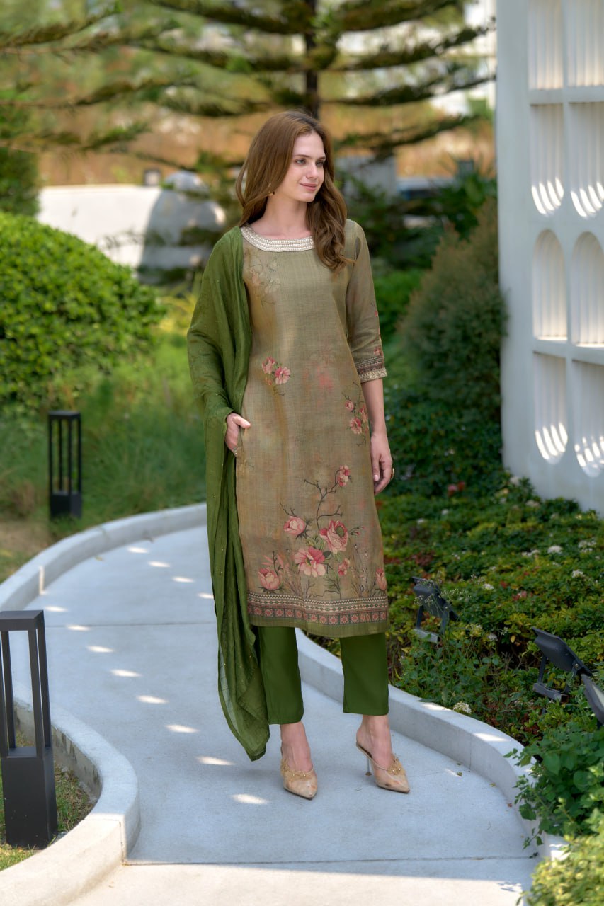 Elegant Straight Kurti Pant Dupatta Set | Garmex Export
