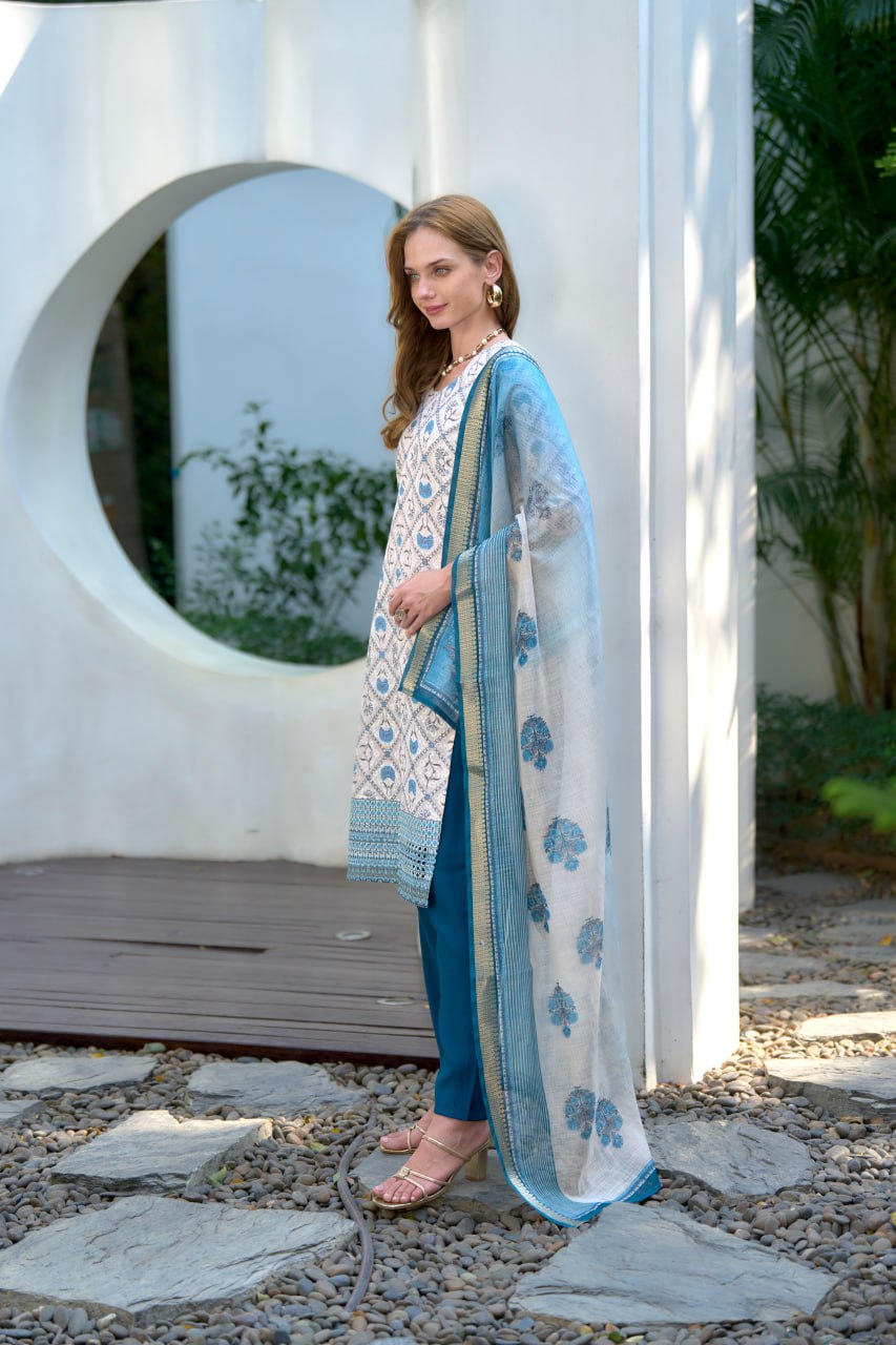 Elegant Straight Kurti Pant Dupatta Set | Garmex Export