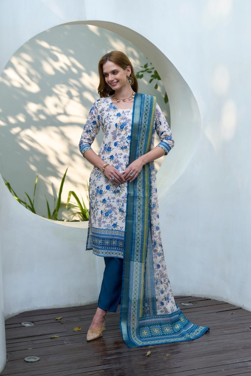 Elegant Straight Kurti Pant Dupatta Set | Garmex Export