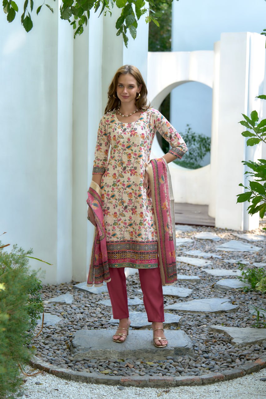 Elegant Straight Kurti Pant Dupatta Set β GE06-01 | Garmex Export π