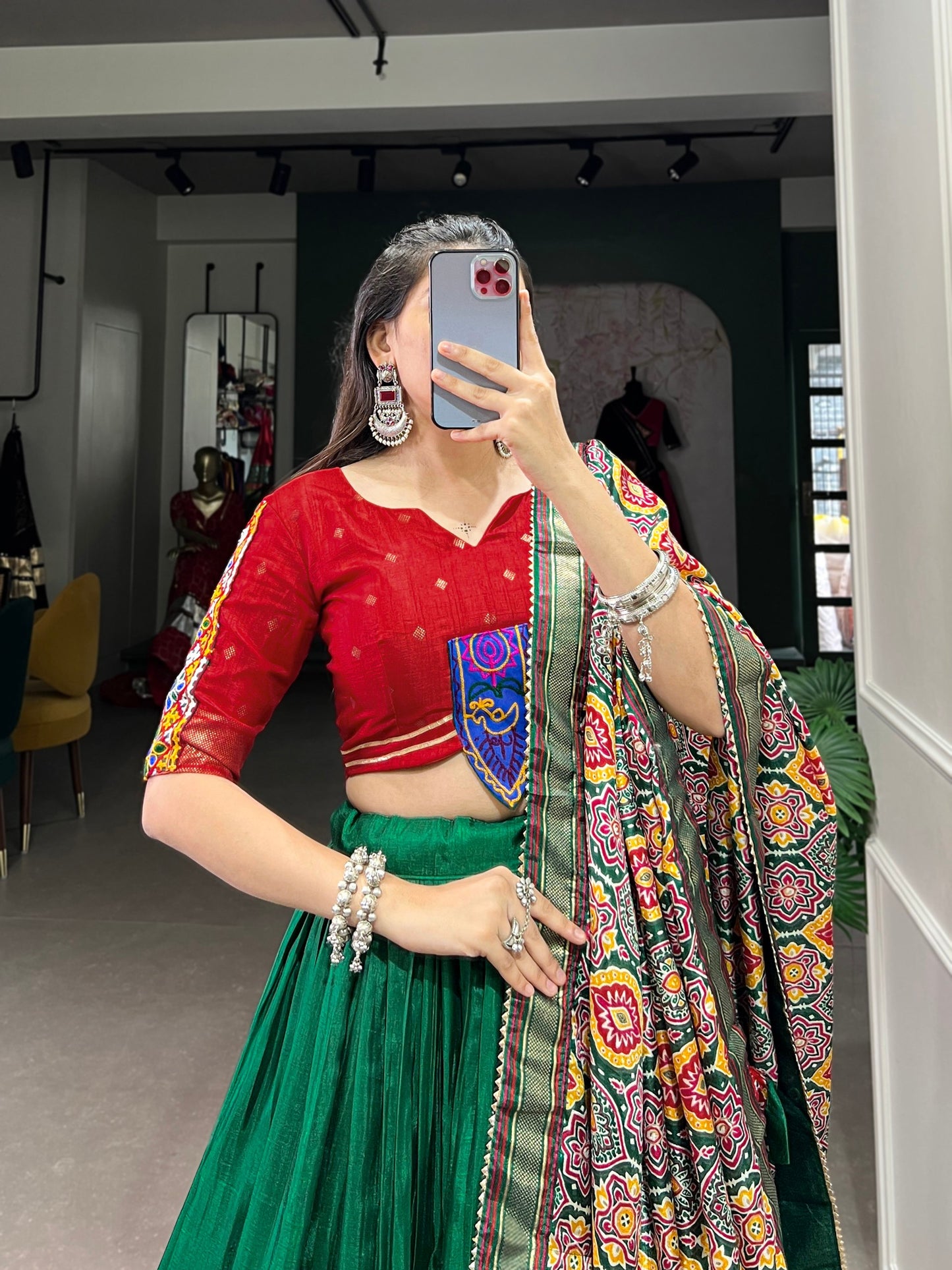 Navratri Magic in Dola Silk Lehenga Set