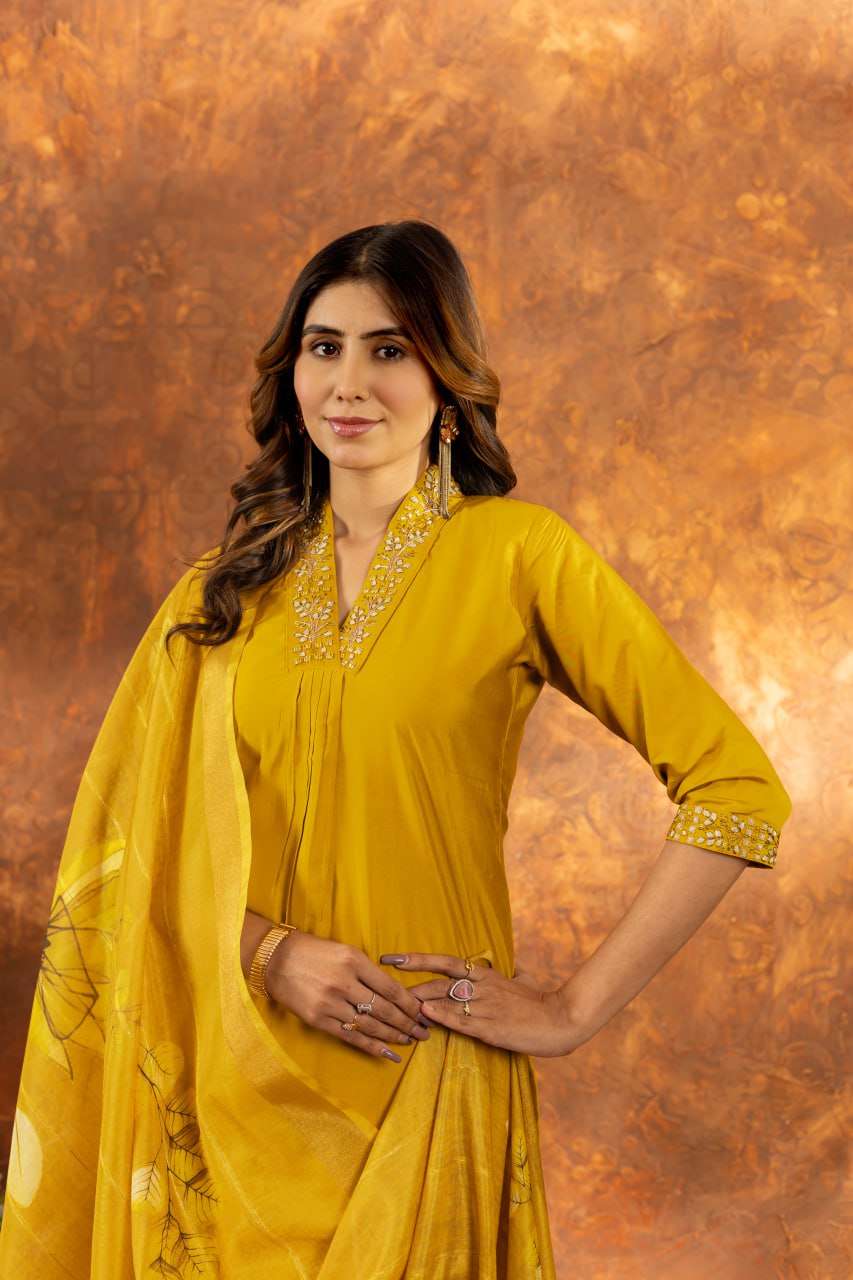 Elegant Embroidered Straight Kurti Pant Dupatta Set – GE04-06 | 7 Stunning Colors
