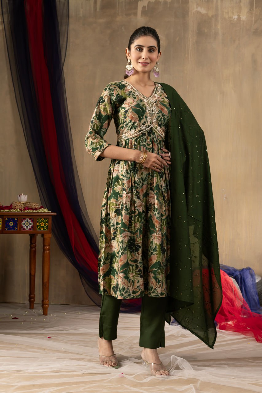 Elegant Embroidered Straight Kurti Pant Dupatta Set – GE04-04 | 2 Gorgeous Colors
