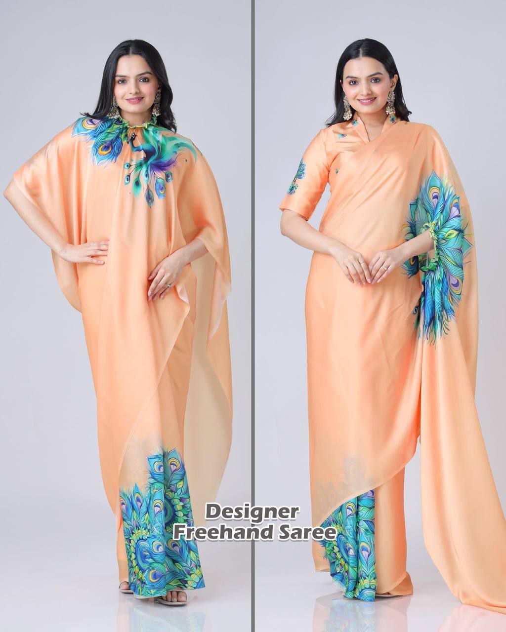 Super Hit Freehand Satin Silk Saree Launch