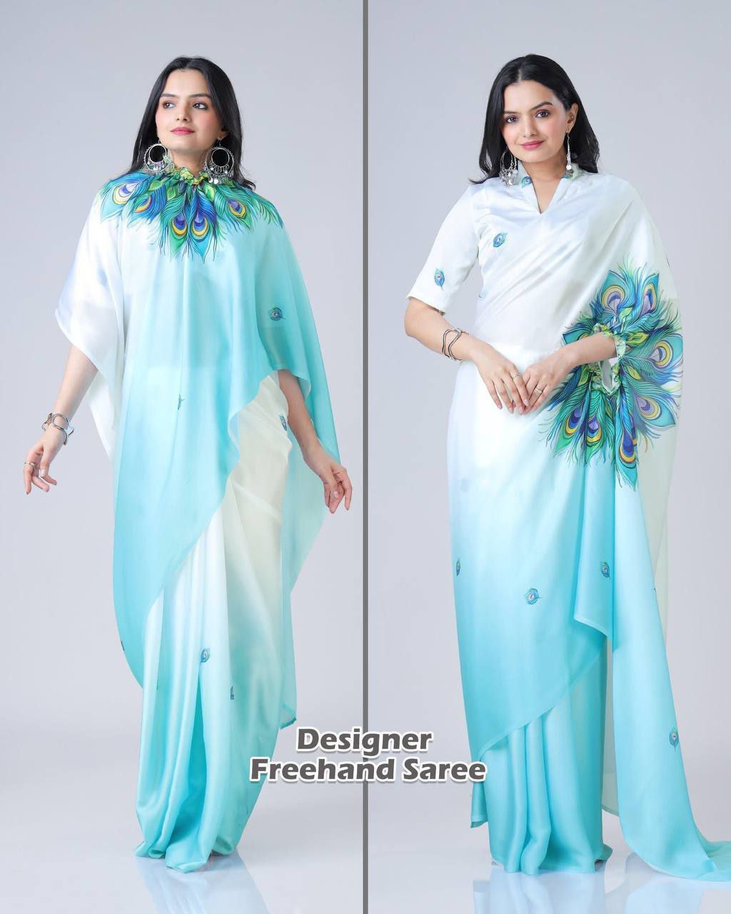 Super Hit Freehand Satin Silk Saree Launch