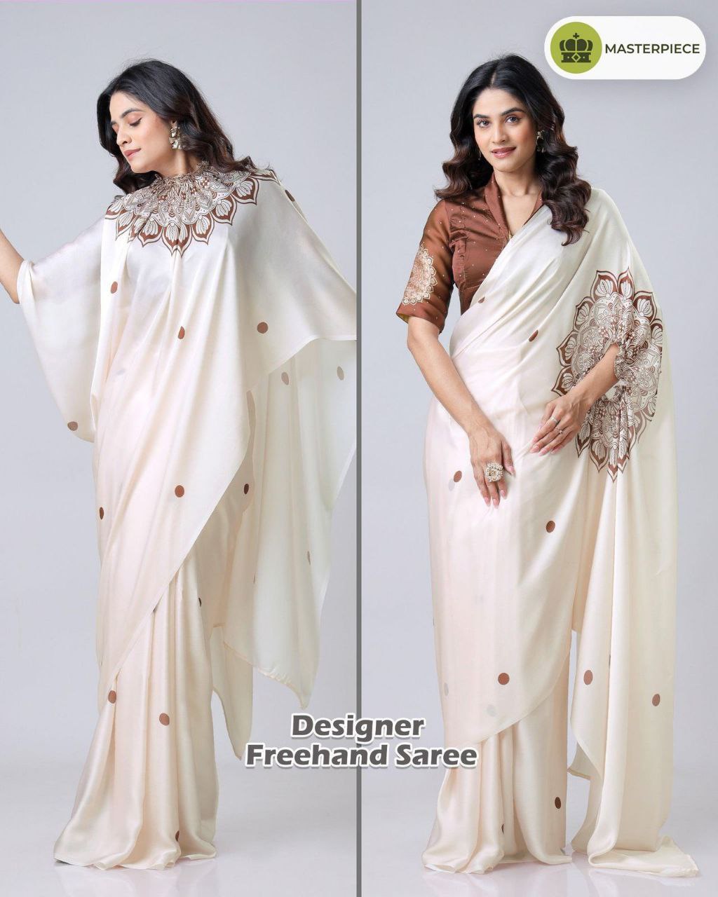 Super Hit Freehand Satin Silk Saree Launch
