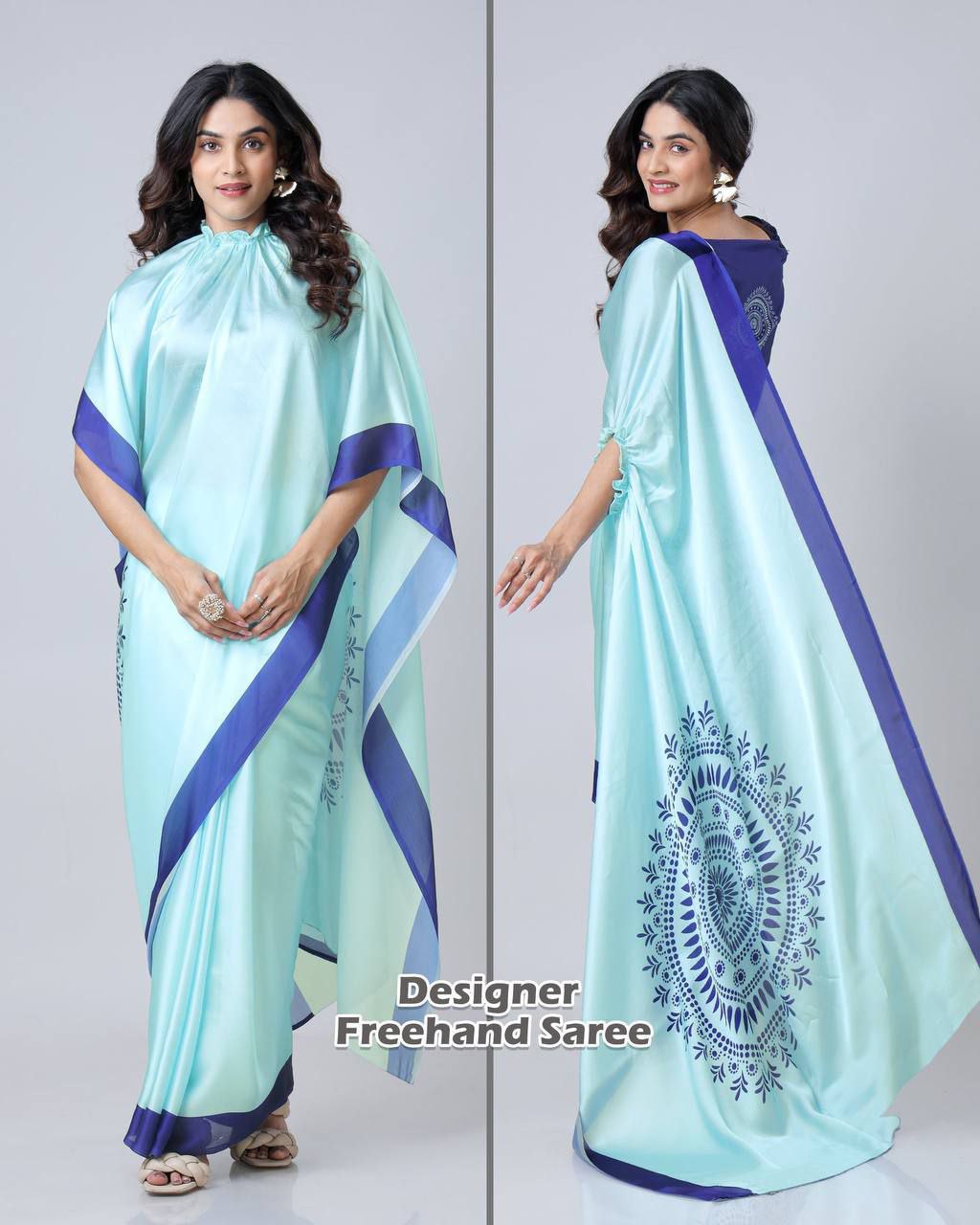 Hit Freehand Satin Silk Saree