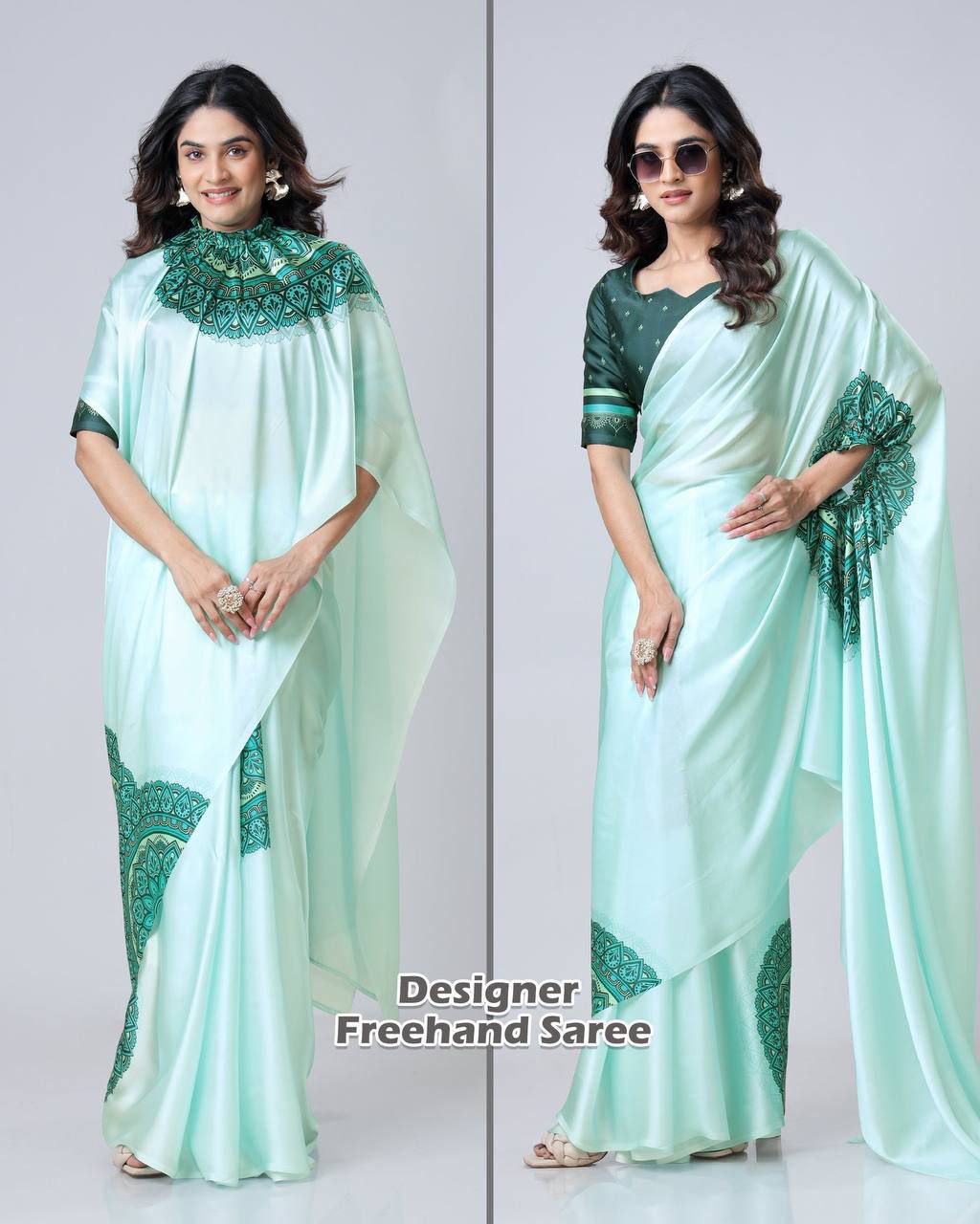 Hit Freehand Satin Silk Saree
