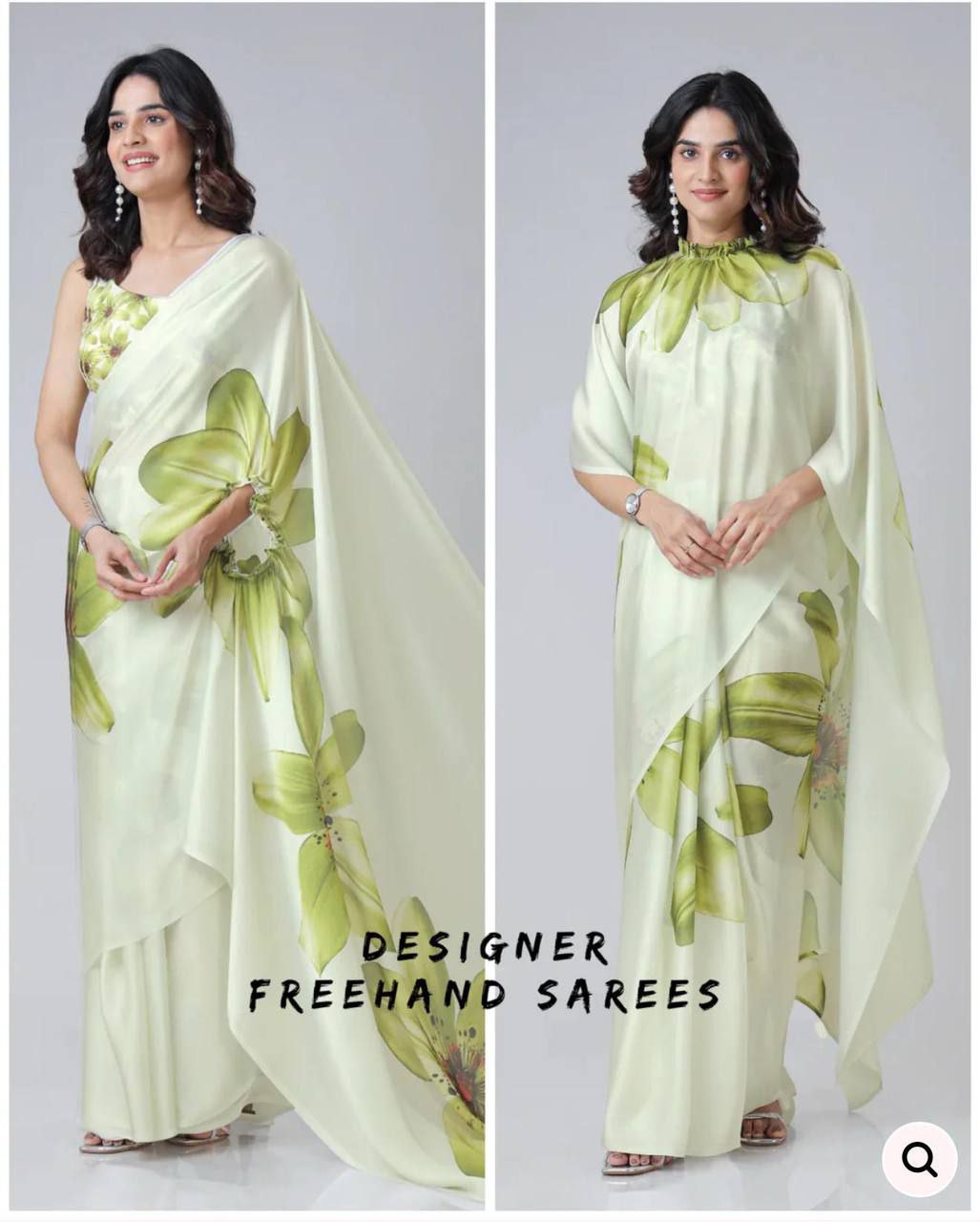 Hit Freehand Satin Silk Saree