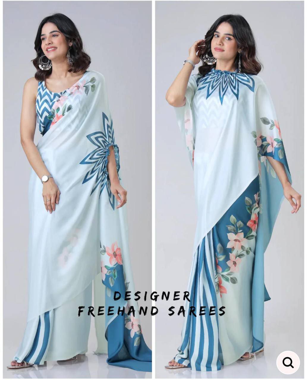Hit Freehand Satin Silk Saree