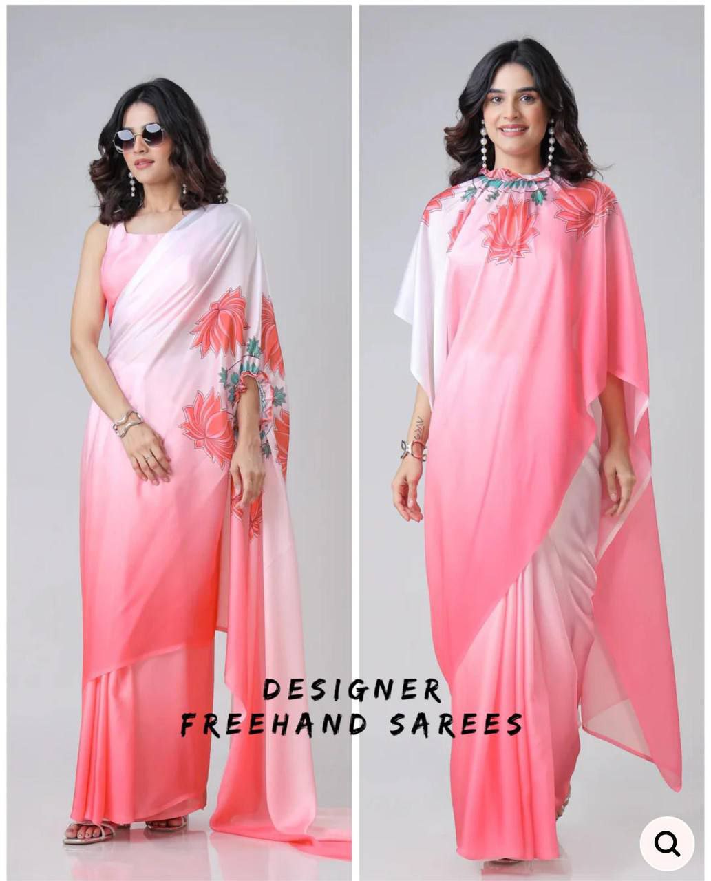 Hit Freehand Satin Silk Saree