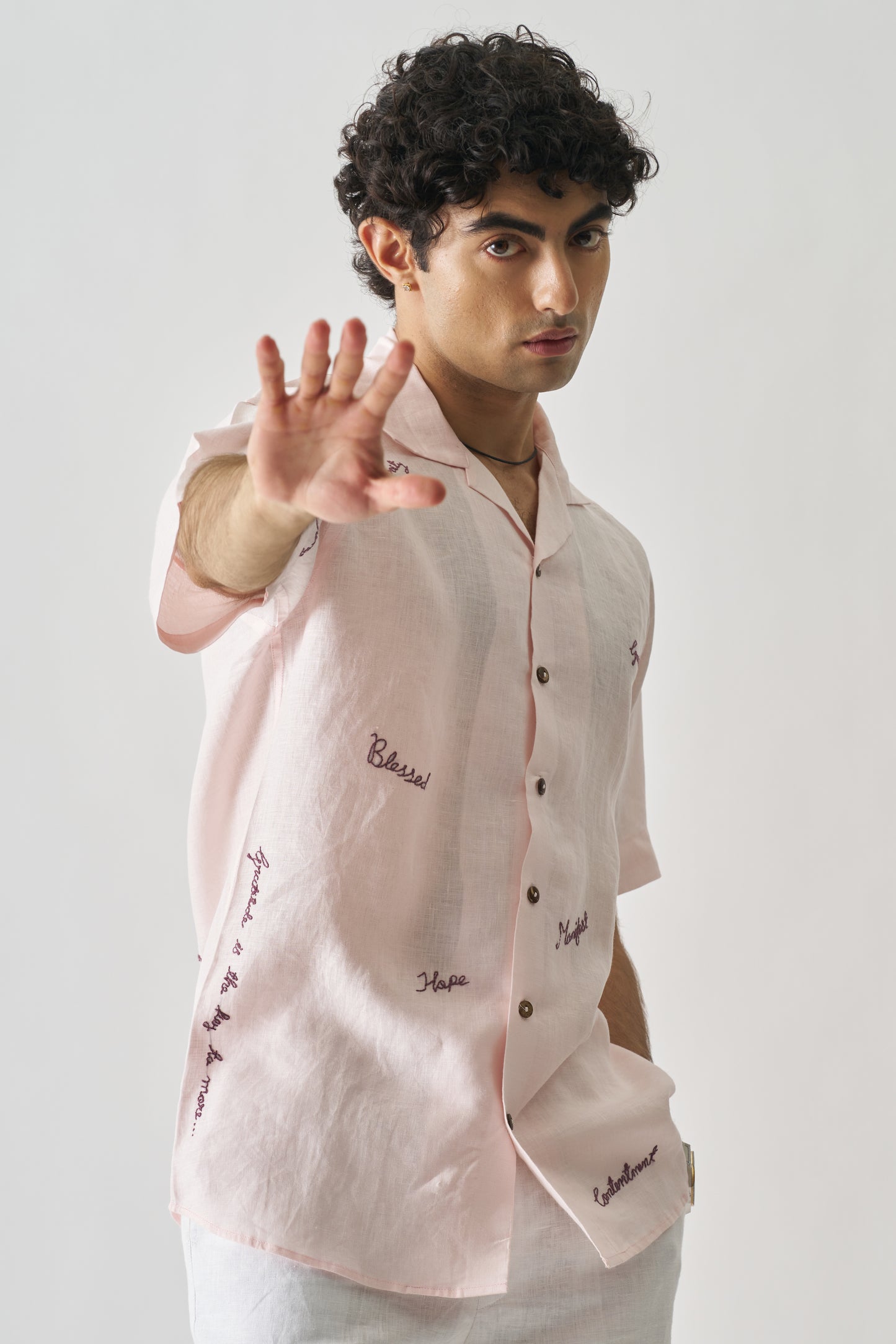 πΈ 11:11 β Hand Embroidered Unisex Pure Linen Shirt