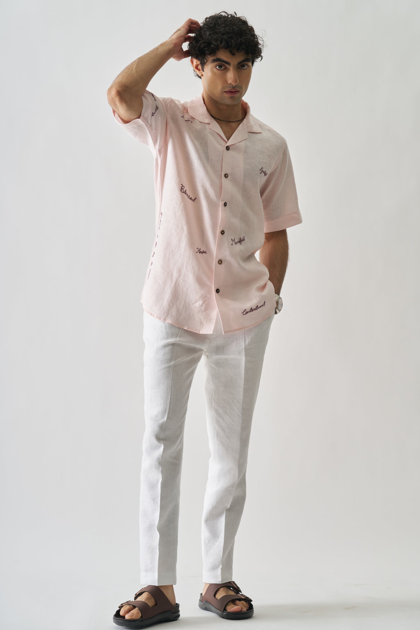 πΈ 11:11 β Hand Embroidered Unisex Pure Linen Shirt