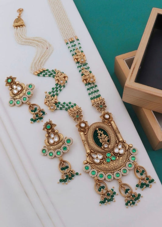 Brass High Gold Mala Pendant Set – GE12-04