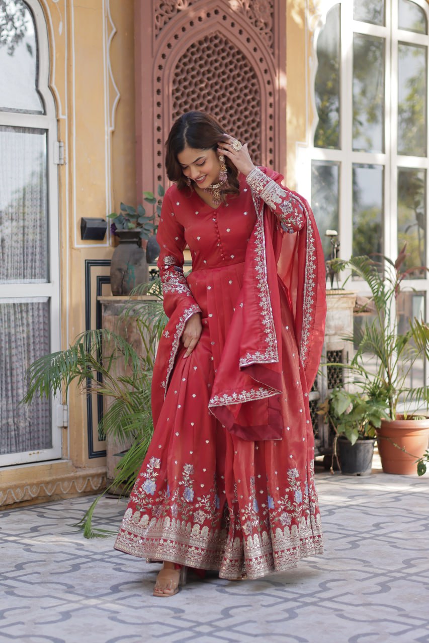 Premium Readymade Gown with Dupatta Set