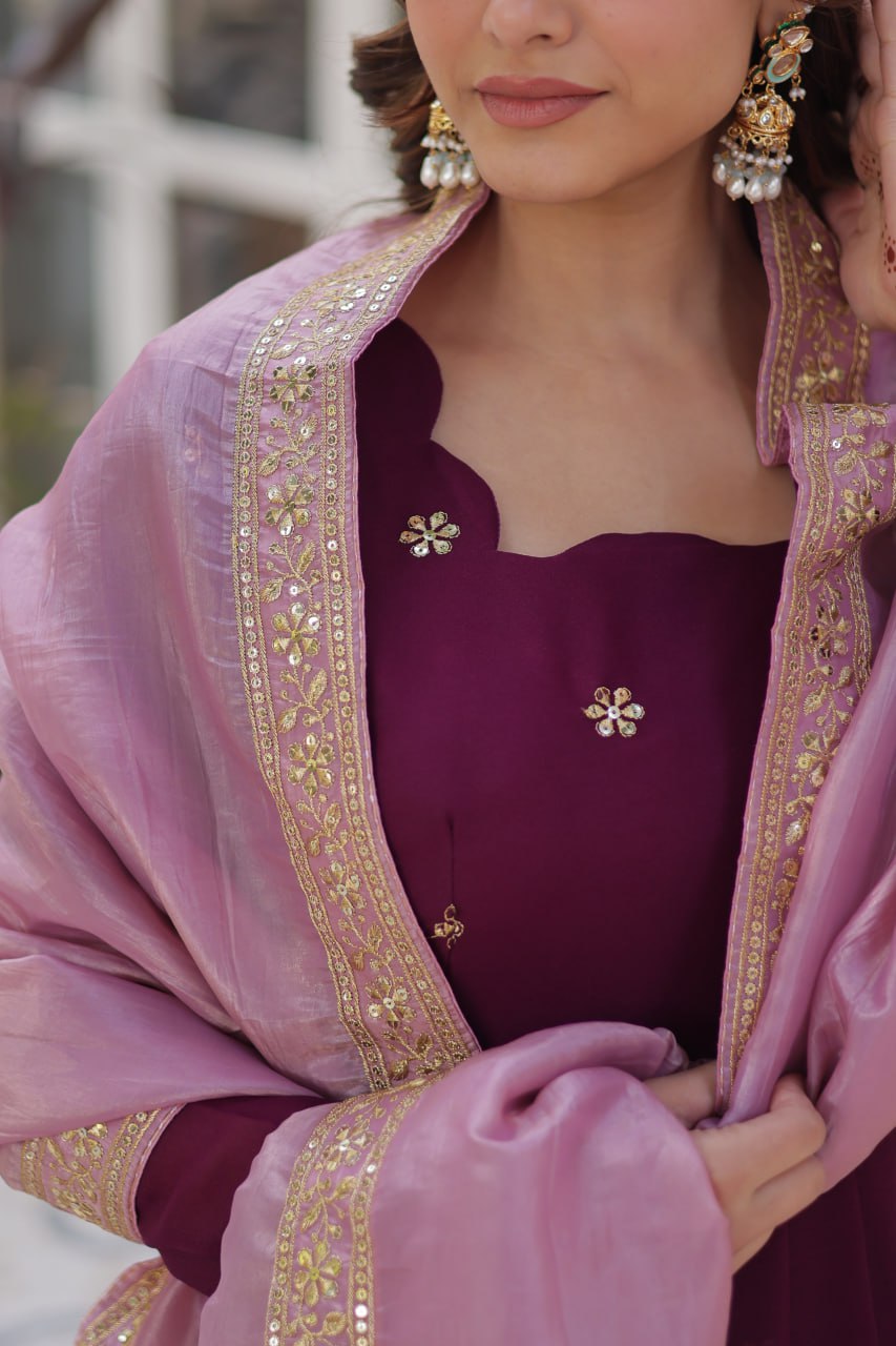 Premium Designer Readymade Gown with Dupatta Set