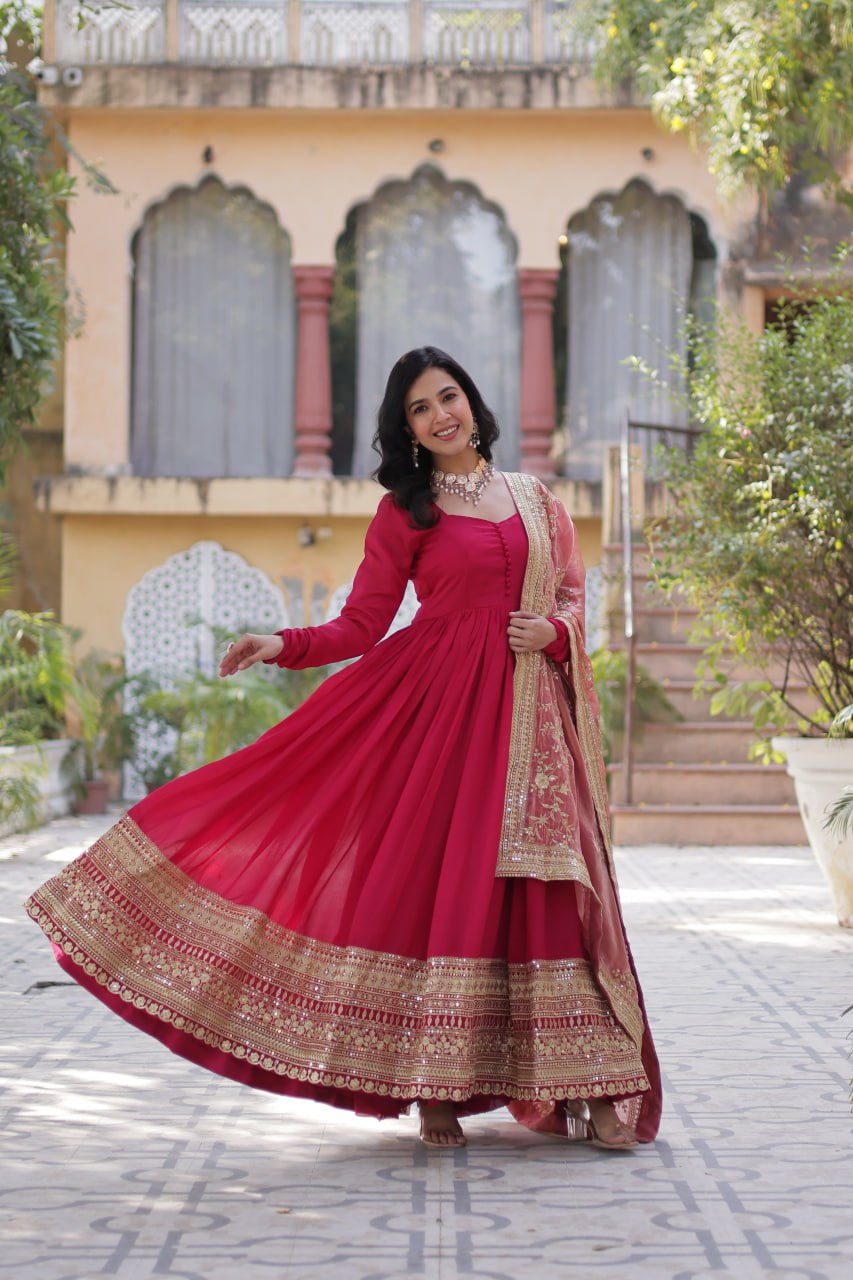 Premium Readymade Gown with Dupatta Set