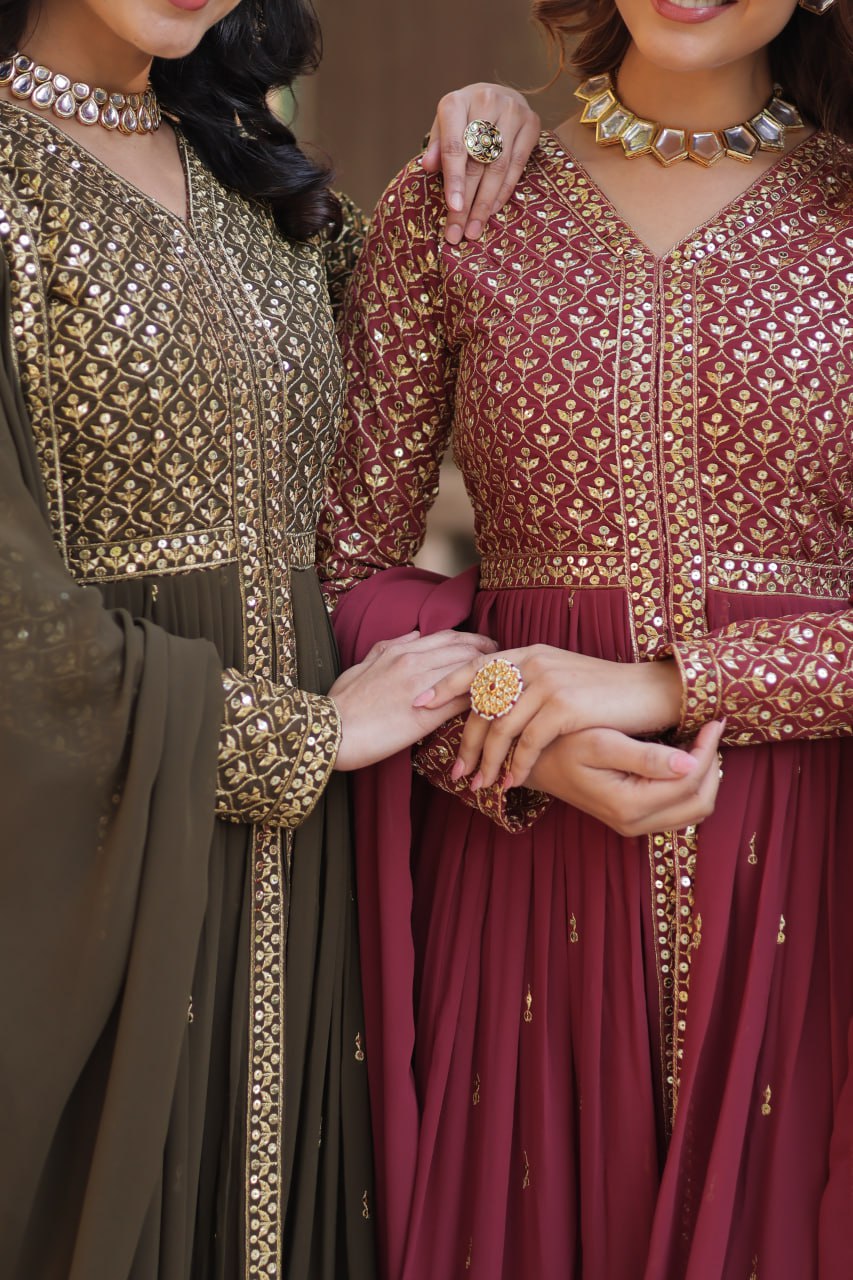 Premium Readymade Gown Collection (Top‐Bottom‐Dupatta Set)