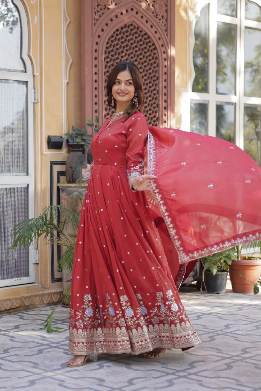 Premium Readymade Gown with Dupatta Set