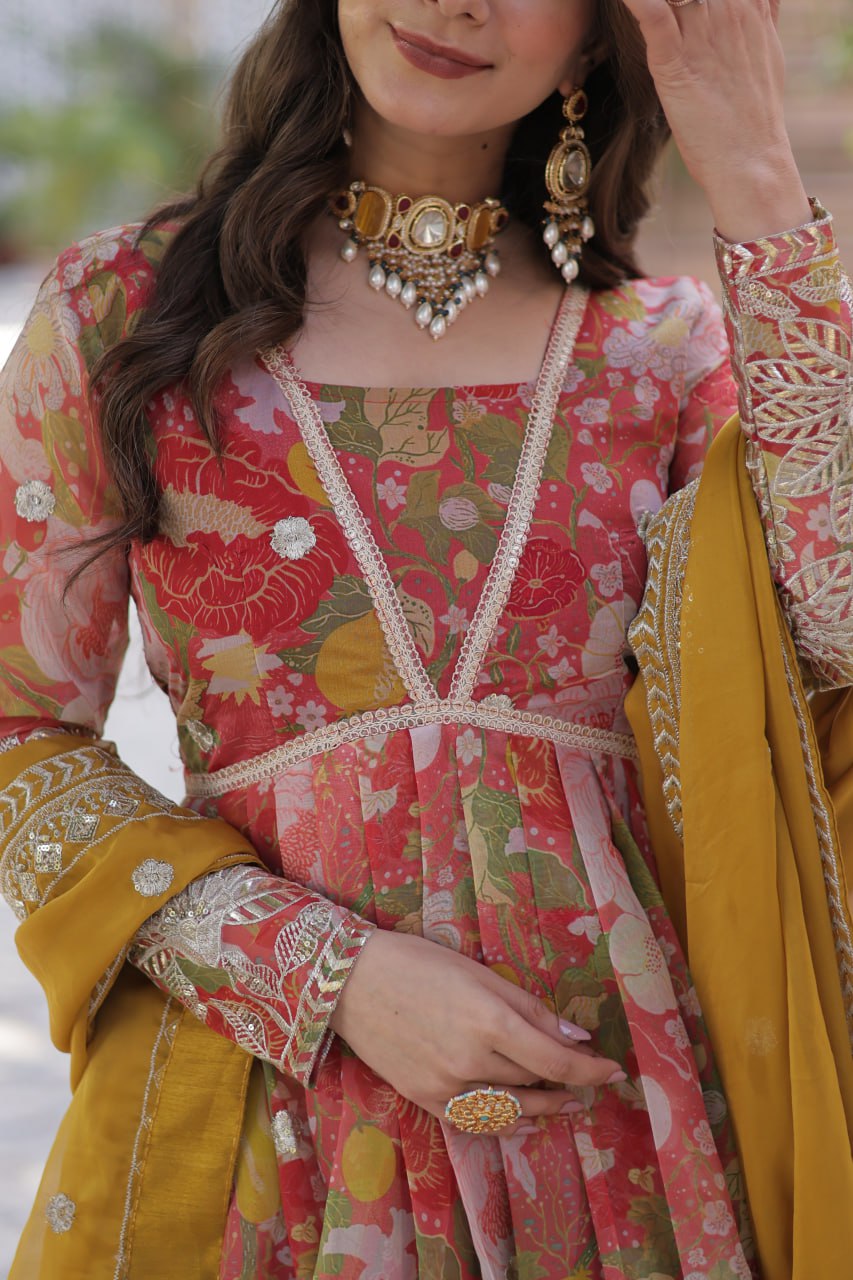 Premium Alia Cut Readymade Gown with Dupatta Set