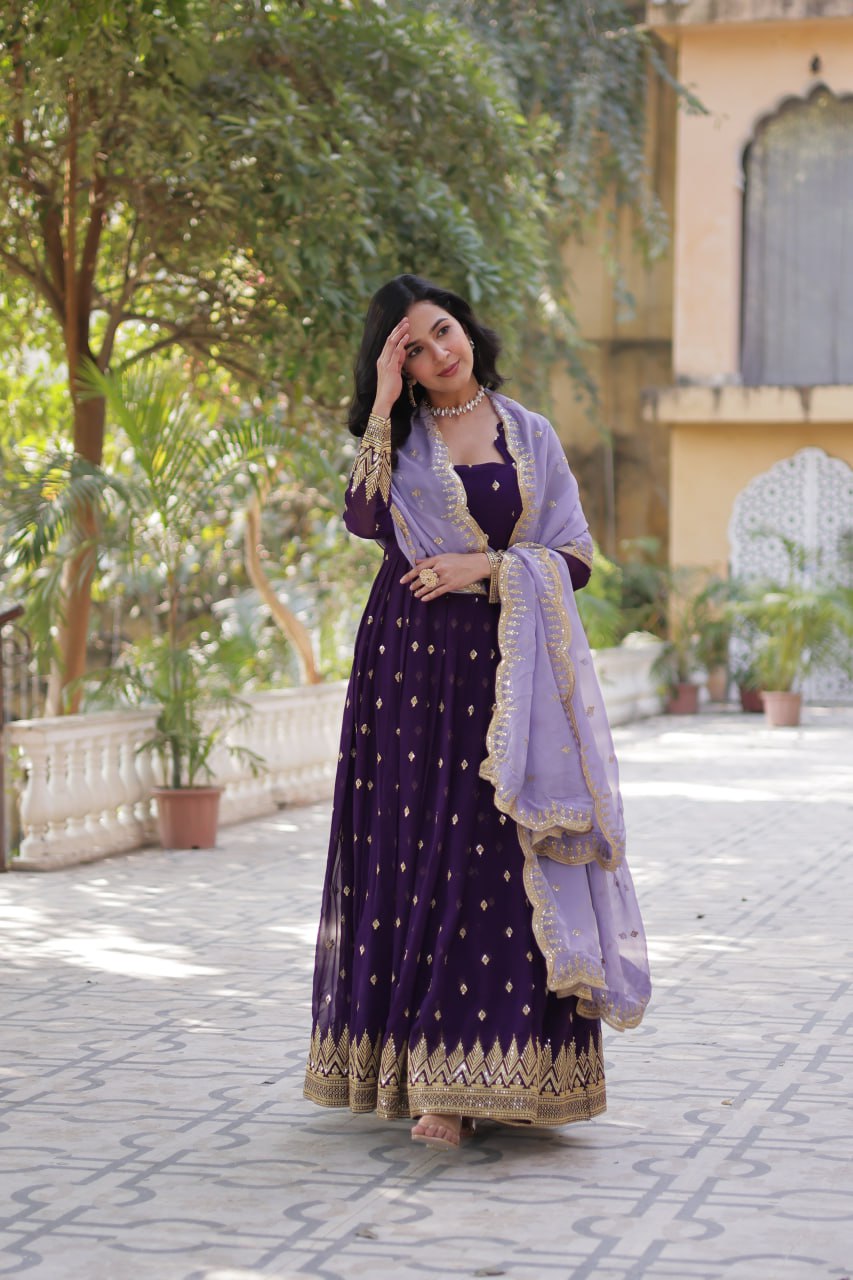 Premium Designer Readymade Gown with Dupatta Set