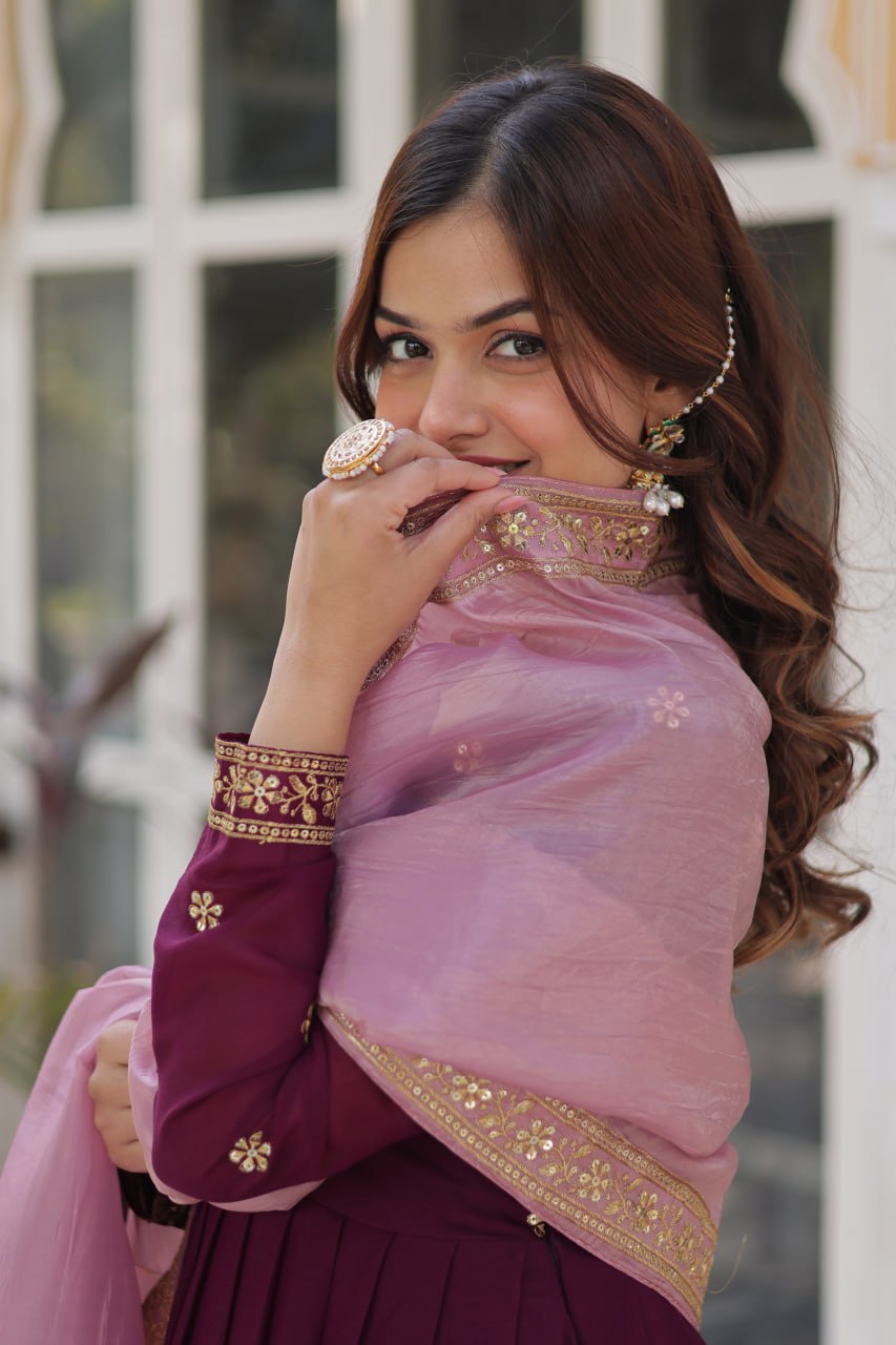 Premium Designer Readymade Gown with Dupatta Set