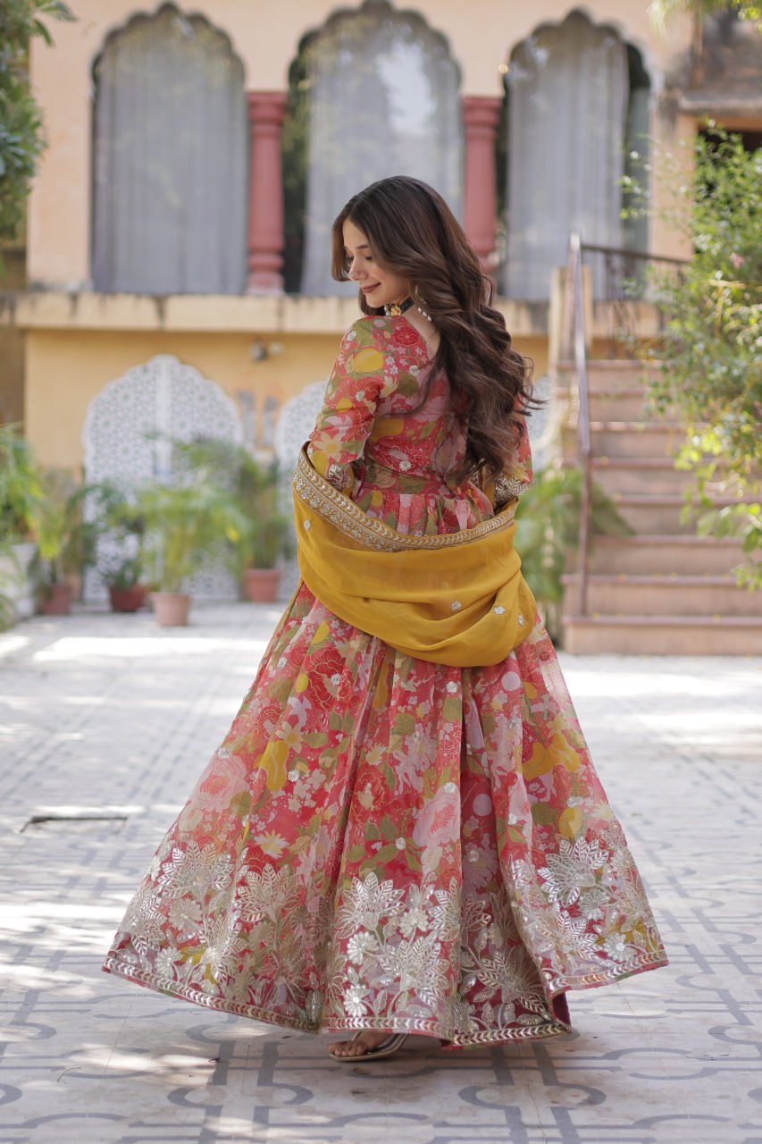 Premium Alia Cut Readymade Gown with Dupatta Set