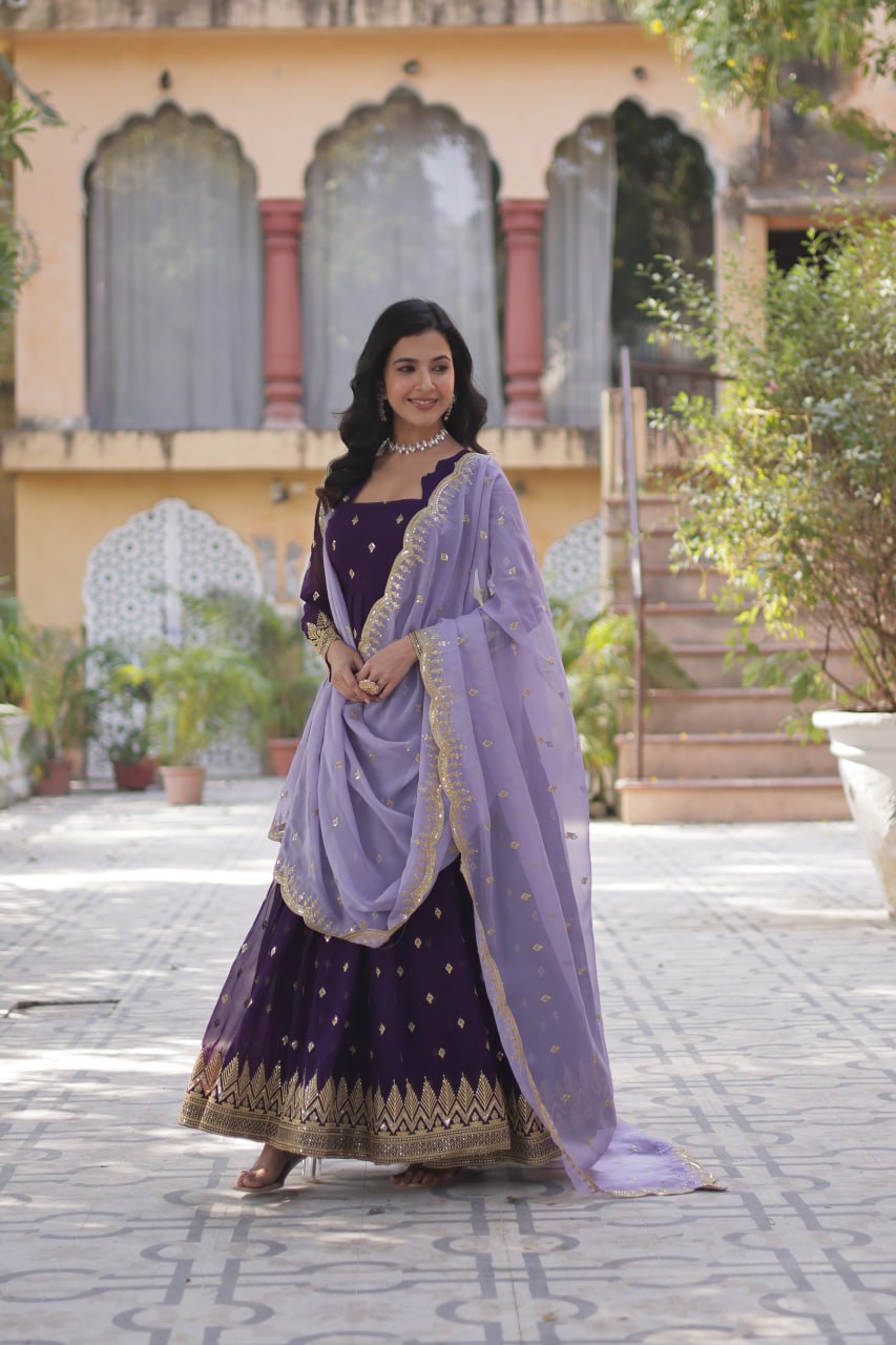 Premium Designer Readymade Gown with Dupatta Set