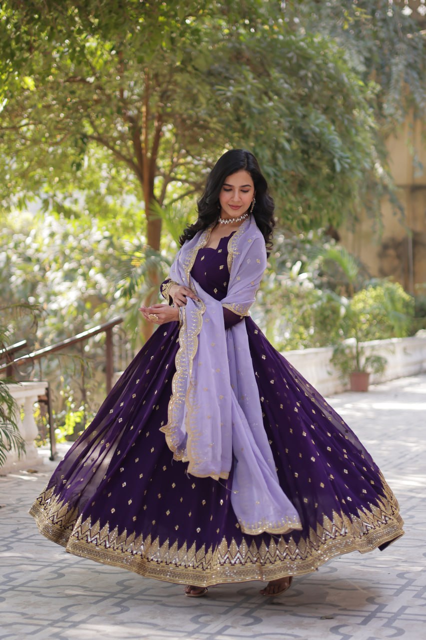 Premium Designer Readymade Gown with Dupatta Set