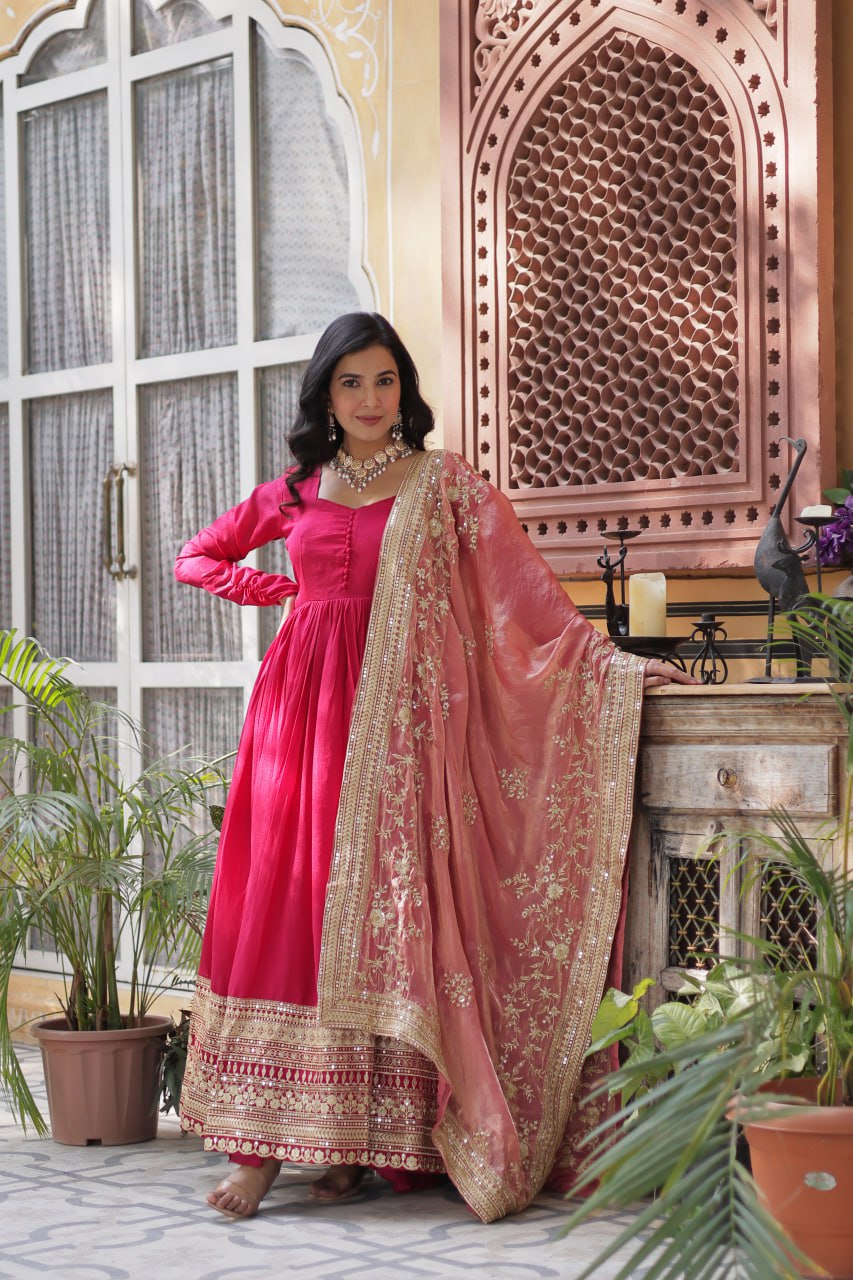 Premium Readymade Gown with Dupatta Set