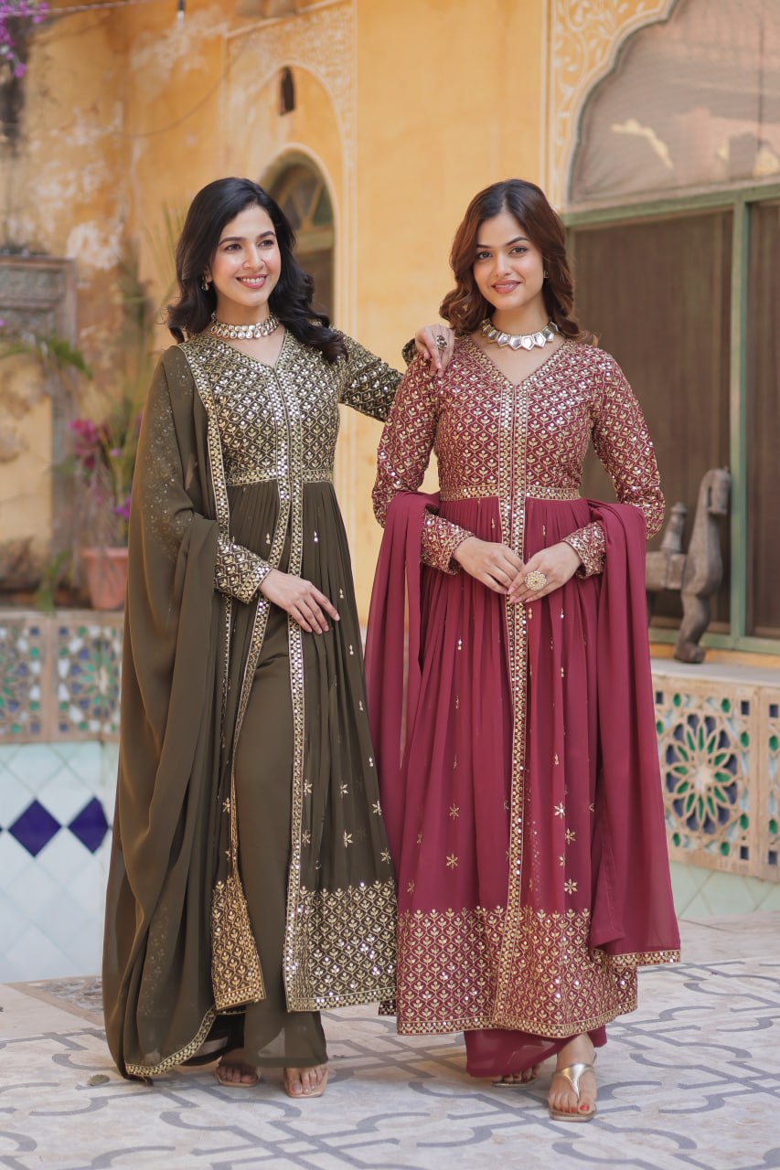 Premium Readymade Gown Collection (Top‐Bottom‐Dupatta Set)