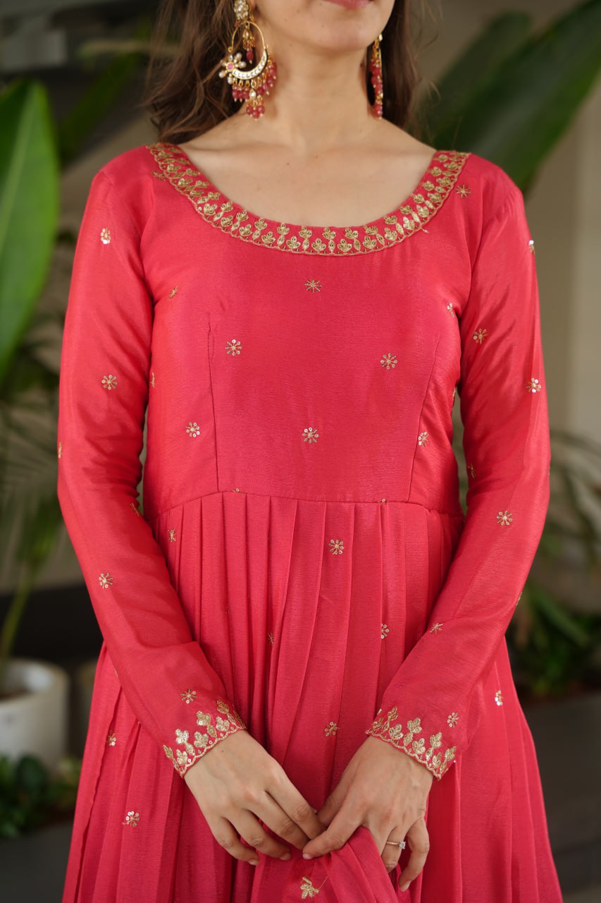 Premium Designer Readymade Gown with Dupatta Set