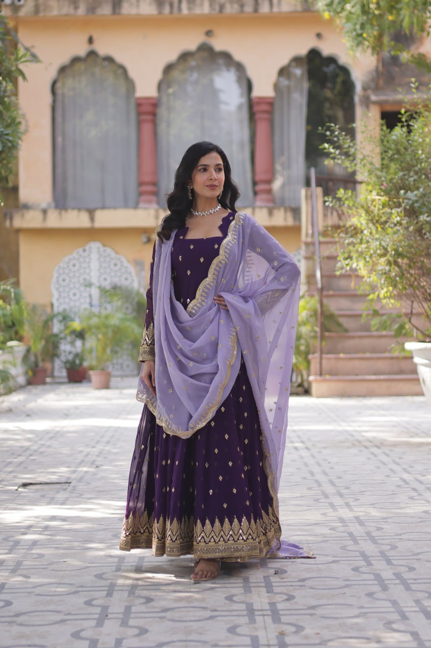 Premium Designer Readymade Gown with Dupatta Set