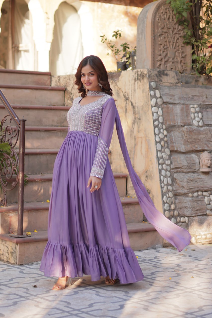 Premium Designer Readymade Gown with Dupatta Set