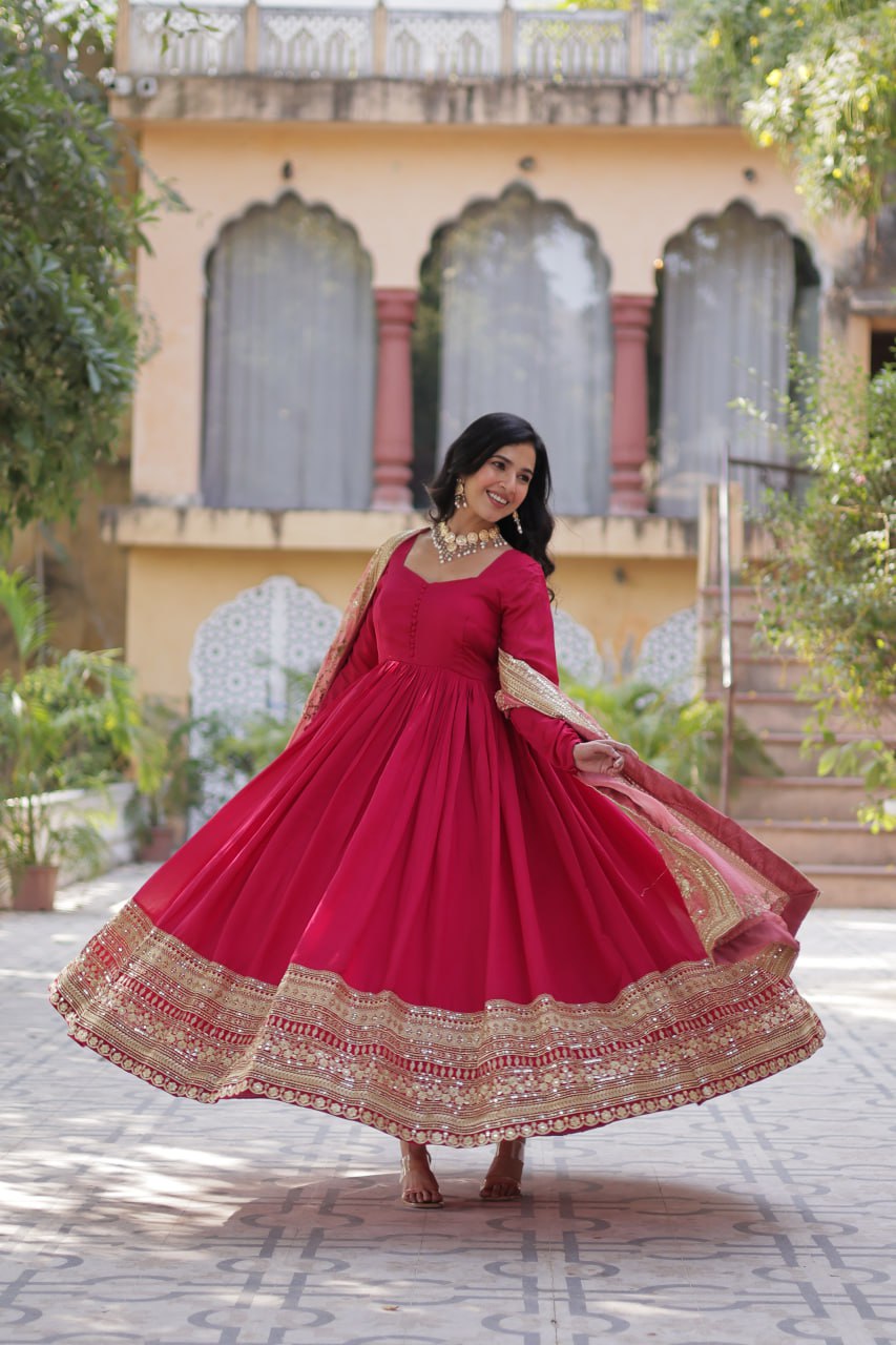 Premium Readymade Gown with Dupatta Set