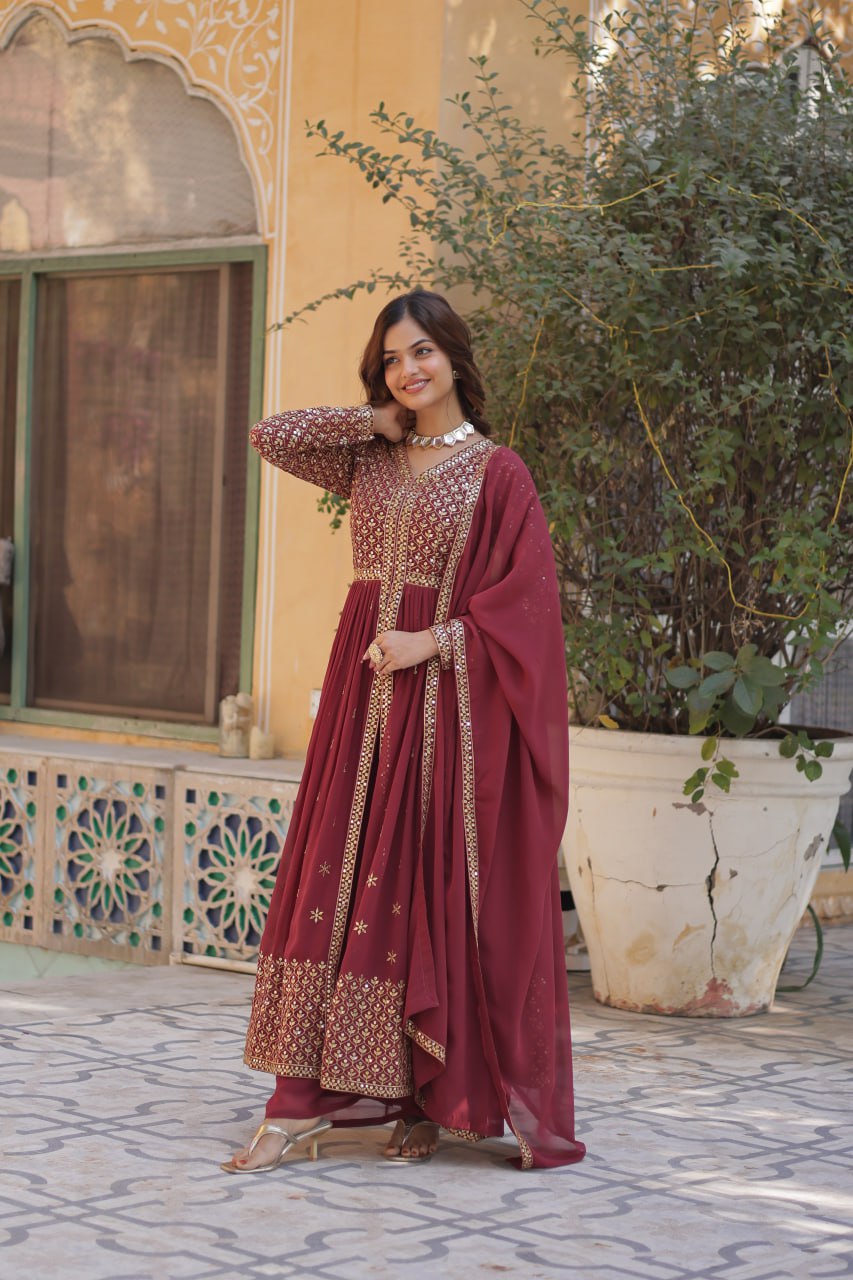 Premium Readymade Gown Collection (Top‐Bottom‐Dupatta Set)