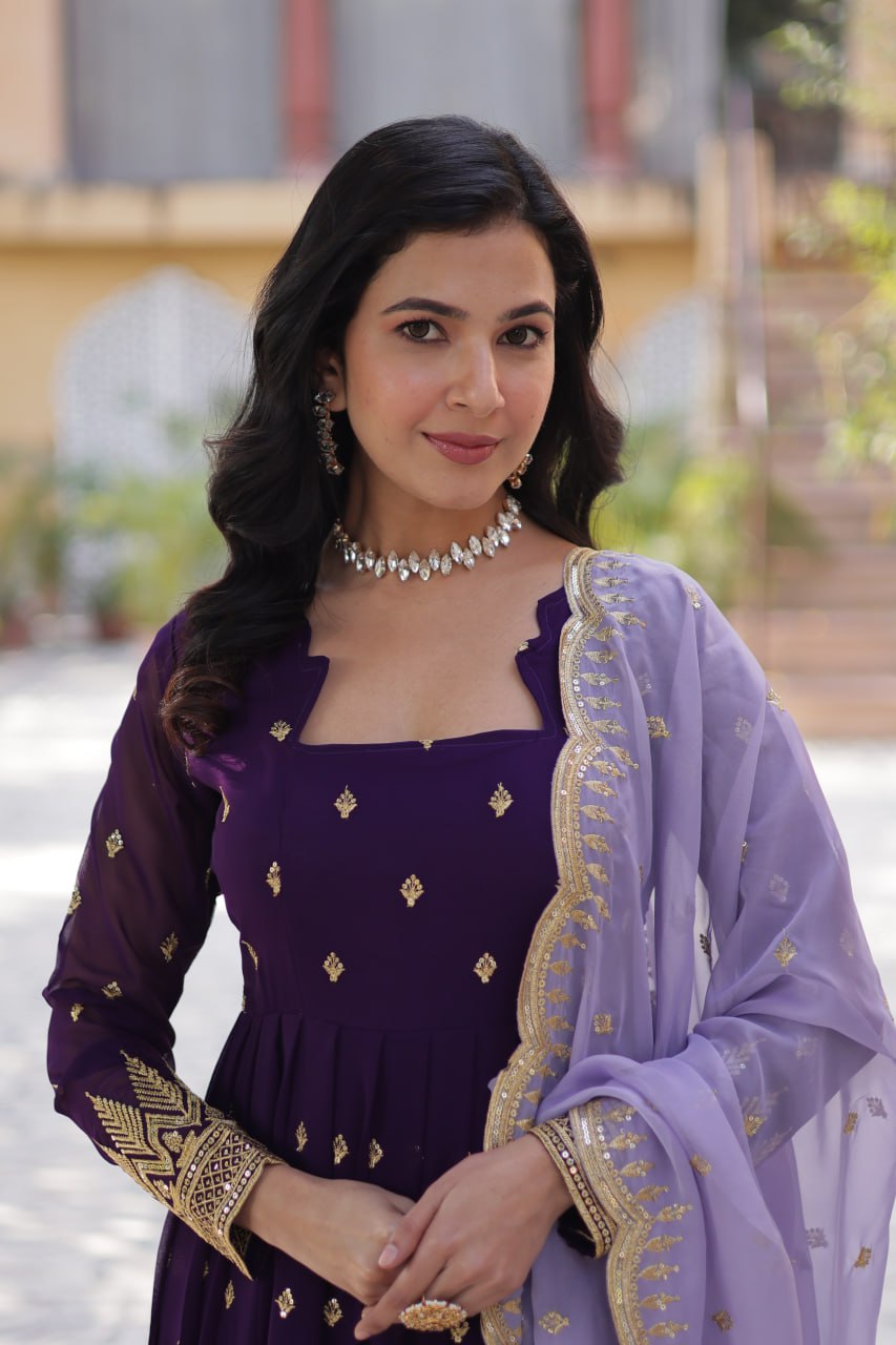 Premium Designer Readymade Gown with Dupatta Set