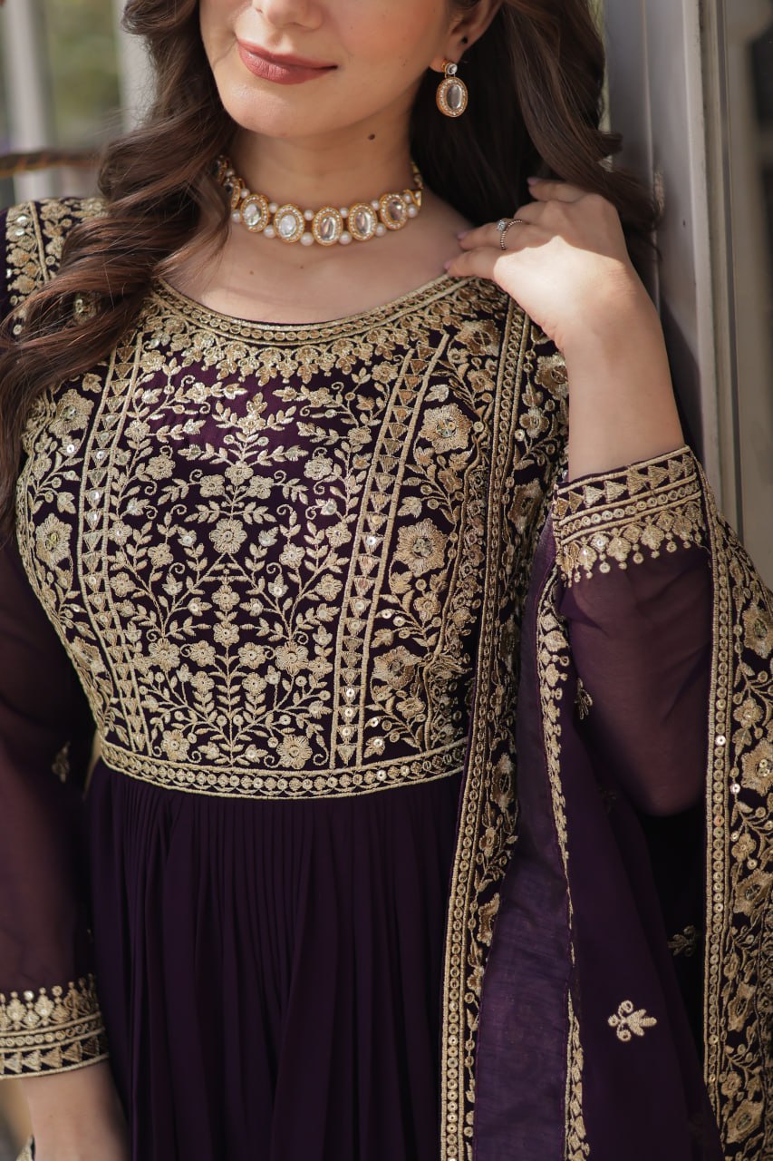 Premium Designer Readymade Gown with Dupatta Set
