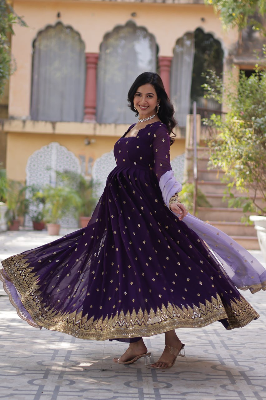 Premium Designer Readymade Gown with Dupatta Set
