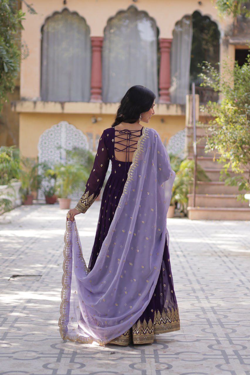 Premium Designer Readymade Gown with Dupatta Set