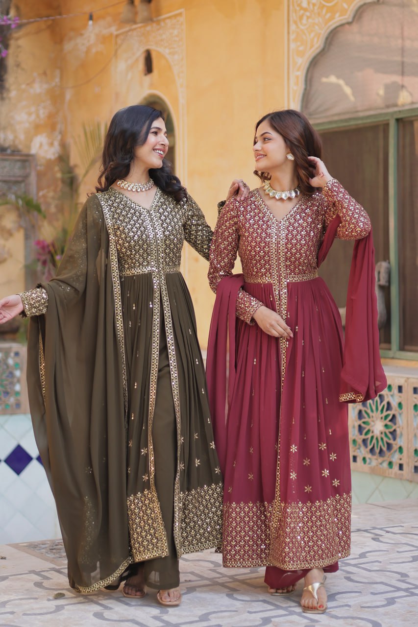 Premium Readymade Gown Collection (Top‐Bottom‐Dupatta Set)