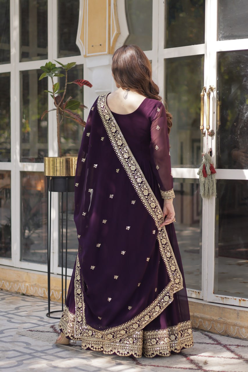 Premium Designer Readymade Gown with Dupatta Set