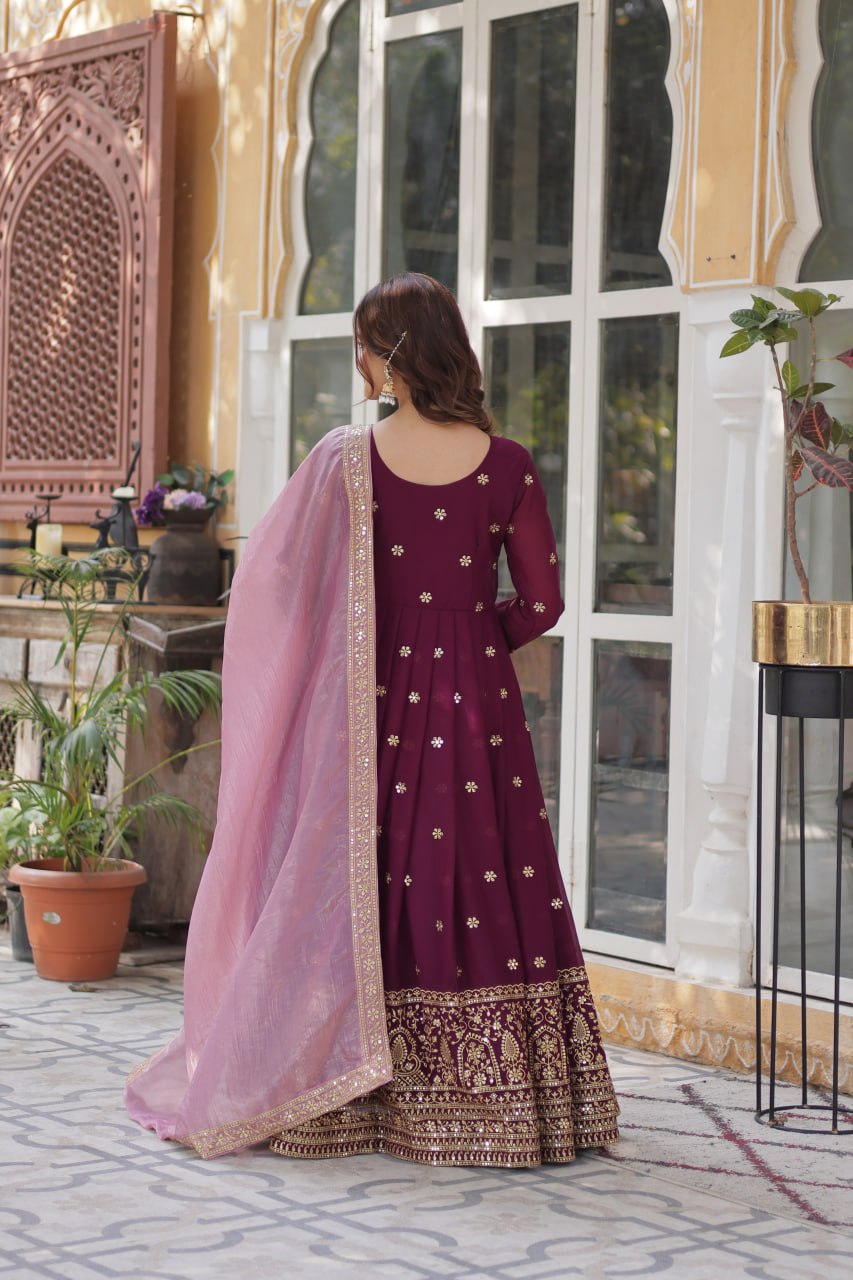 Premium Designer Readymade Gown with Dupatta Set