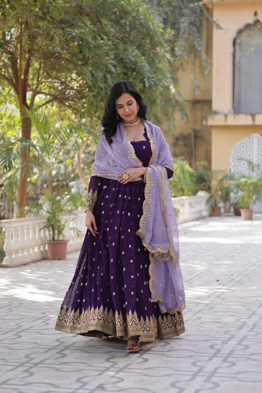 Premium Designer Readymade Gown with Dupatta Set