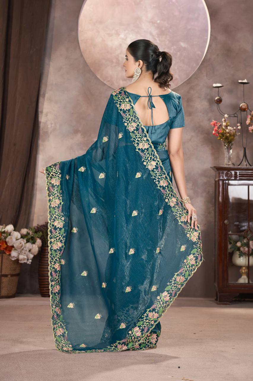 🌸GARMEX EXPORT PRESENTS ✨Premium Designer Embroidery Saree Collection.