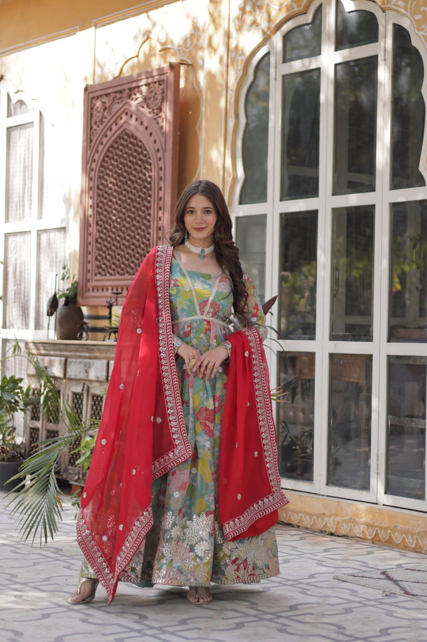 Premium Alia Cut Readymade Gown with Dupatta Set